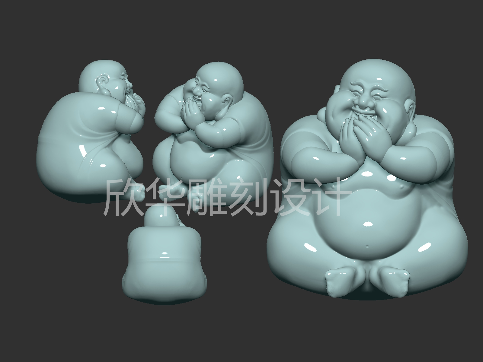 zbrush建模設(shè)計(jì)，不聽,，不看車載擺件